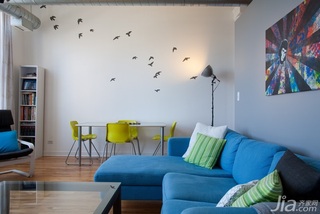 简约风格公寓蓝色经济型110平米客厅沙发海外家居
