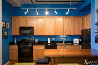 简约风格公寓蓝色经济型110平米厨房吧台橱柜海外家居
