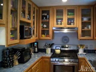 美式乡村风格二居室原木色100平米厨房橱柜海外家居