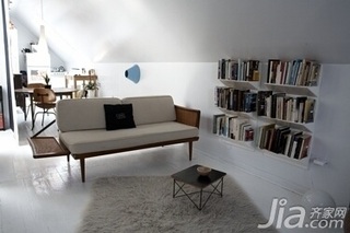 简约风格复式白色经济型60平米书架海外家居