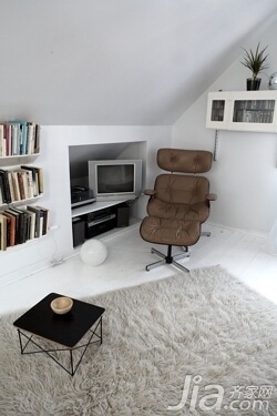简约风格复式白色经济型60平米客厅地毯海外家居