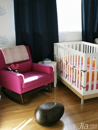 简约风格三居室120平米婴儿房窗帘海外家居