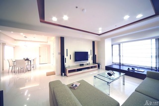 简约风格公寓富裕型120平米客厅电视背景墙茶几台湾家居