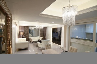 新古典风格公寓富裕型130平米客厅吊顶灯具台湾家居
