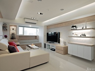 简约风格二居室富裕型90平米客厅电视背景墙沙发台湾家居