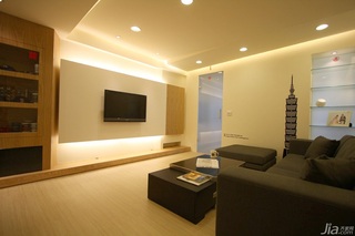 简约风格公寓富裕型80平米客厅电视背景墙茶几台湾家居