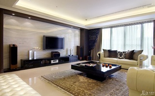 新古典风格三居室豪华型140平米以上客厅电视背景墙茶几台湾家居