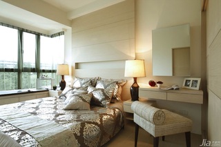中式风格公寓富裕型130平米卧室飘窗床台湾家居