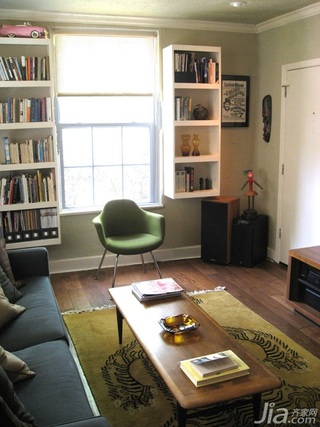 简约风格三居室经济型120平米客厅书架海外家居