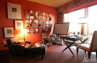 欧式风格公寓豪华型书房照片墙书桌海外家居
