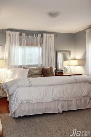 简约风格二居室简洁白色富裕型卧室床海外家居