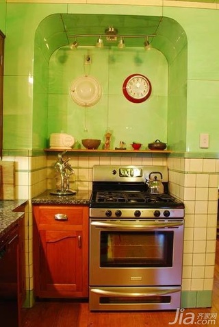 混搭风格公寓小清新绿色富裕型厨房海外家居