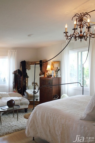 混搭风格复式简洁富裕型卧室吊顶床海外家居