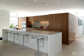 简约风格别墅简洁原木色富裕型厨房吧台橱柜海外家居