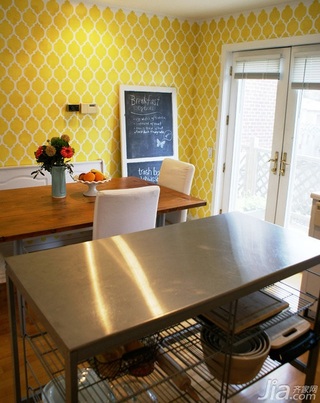 简约风格公寓黄色经济型120平米餐厅餐厅背景墙餐桌海外家居