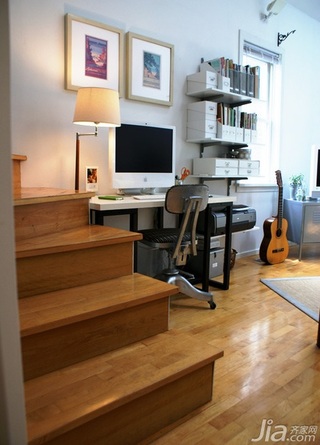 简约风格公寓经济型120平米书房楼梯书架海外家居