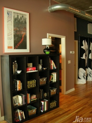 混搭风格公寓经济型70平米书架海外家居