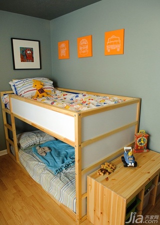 简约风格公寓经济型120平米卧室卧室背景墙儿童床海外家居