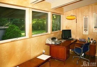 简约风格公寓原木色经济型110平米书房书桌海外家居