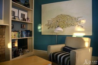 简约风格别墅经济型110平米客厅沙发背景墙书架海外家居