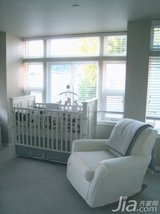 欧式风格公寓白色70平米儿童房婴儿床图片