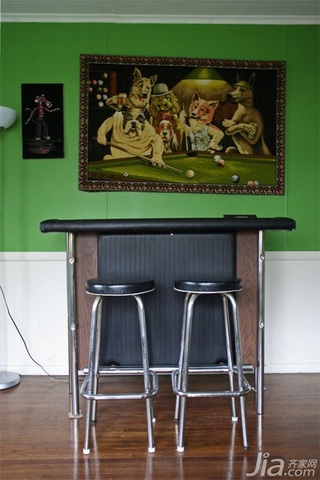 混搭风格别墅绿色经济型100平米客厅吧台吧台椅海外家居