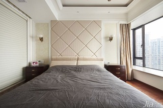 简欧风格四房20万以上140平米以上卧室背景墙床图片