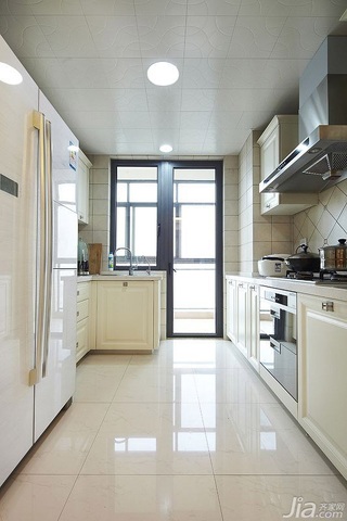 简欧风格四房白色20万以上140平米以上厨房吊顶橱柜设计图纸