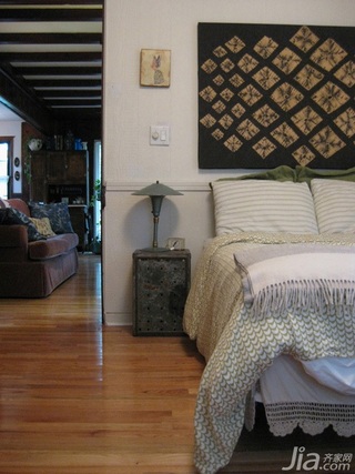美式乡村风格别墅经济型110平米卧室卧室背景墙床海外家居