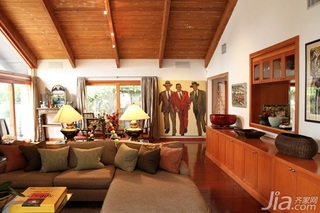 简约风格三居室简洁原木色富裕型客厅沙发海外家居