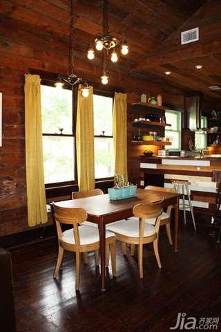 简约风格复式简洁原木色富裕型餐厅吊顶灯具海外家居