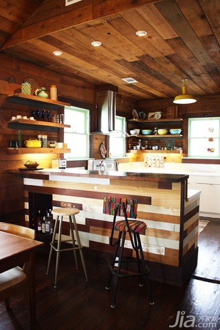 简约风格复式简洁原木色富裕型厨房吊顶灯具海外家居