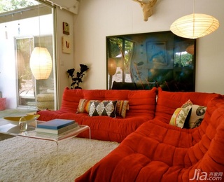 简约风格二居室红色富裕型客厅沙发背景墙沙发海外家居