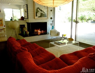 简约风格二居室红色富裕型客厅背景墙沙发海外家居