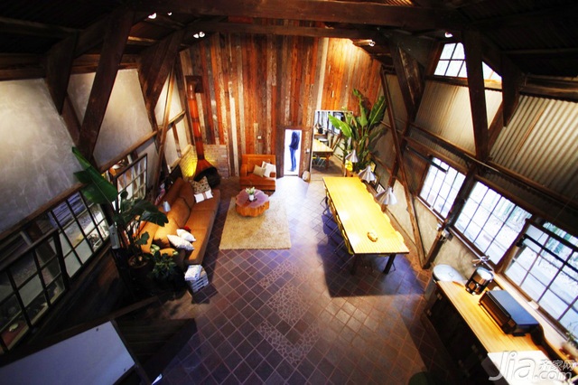 跃层装修,3万-5万装修,美式乡村风格,海外家居,客厅,餐厅,简洁,沙发,茶几,灯具,餐桌