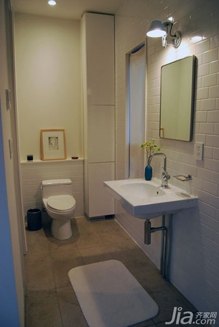 简约风格复式简洁富裕型卫生间背景墙洗手台海外家居