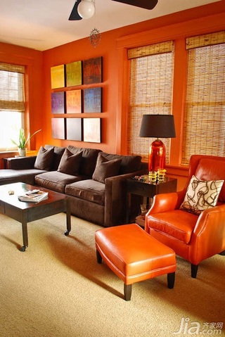 新古典风格公寓温馨暖色调经济型100平米客厅沙发海外家居