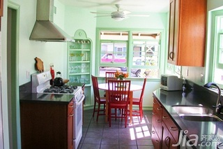 简约风格三居室绿色经济型100平米厨房橱柜图片