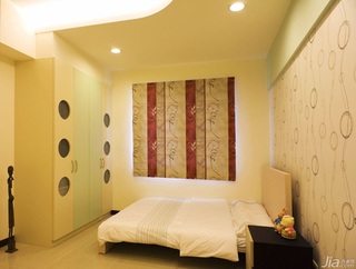 混搭风格公寓经济型140平米以上卧室卧室背景墙床台湾家居
