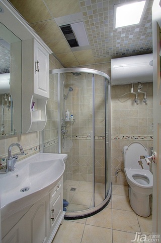 田园风格三居室5-10万80平米卫生间吊顶洗手台图片