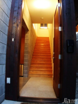 简约风格复式原木色富裕型楼梯海外家居