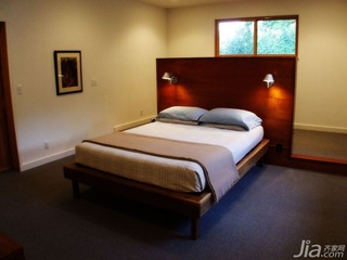 简约风格复式舒适原木色富裕型卧室床海外家居