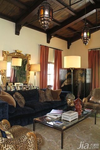 欧式风格三居室富裕型130平米客厅沙发海外家居