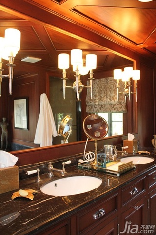 欧式风格三居室富裕型130平米卫生间洗手台海外家居