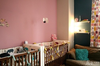 简约风格别墅粉色经济型130平米儿童房儿童床海外家居