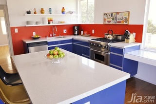 混搭风格别墅蓝色富裕型140平米以上厨房橱柜海外家居