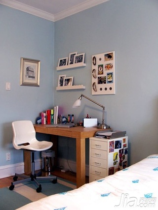 简约风格公寓经济型110平米卧室照片墙书桌海外家居