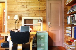 简约风格二居室简洁原木色富裕型书房书桌海外家居