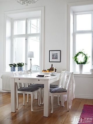简约风格公寓简洁白色经济型100平米餐厅餐桌海外家居