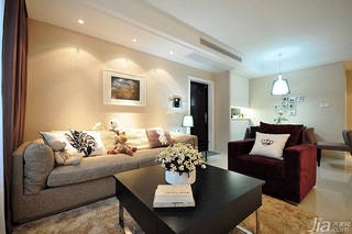简欧风格二居室富裕型客厅背景墙沙发效果图